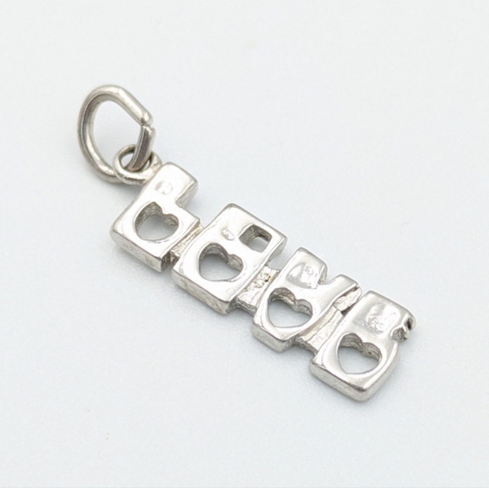 Vintage LOVE 925 sterling silver charm pendant